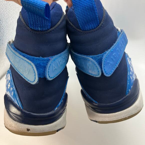 Nike Air Jordan 8 Retro GS Snowflake Blue White 305368-400 Youth Size 4.5Y Rare - Picture 7 of 11